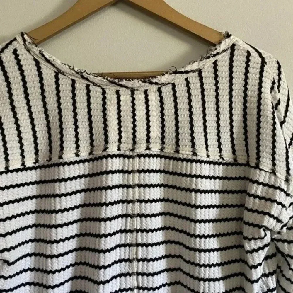 Free People Black and White Peplum Top